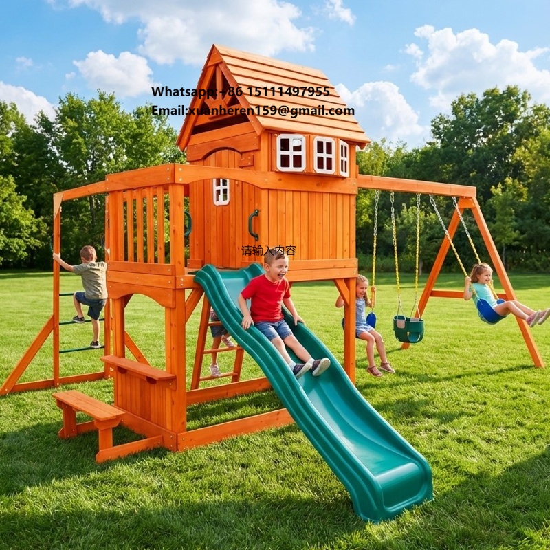 Kids Outdoor Monkey Bar Set - Large Outdoor Amusement Equipment Children Toy