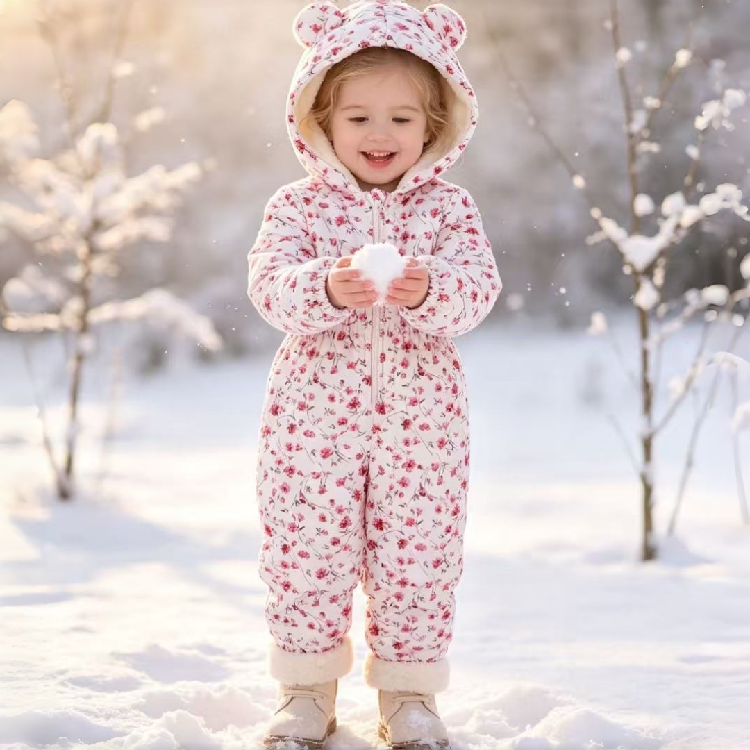 Kids Outdoor Jumpsuit - Kids Girls' Autumn/Winter Zipper Hooded Jumpsuit