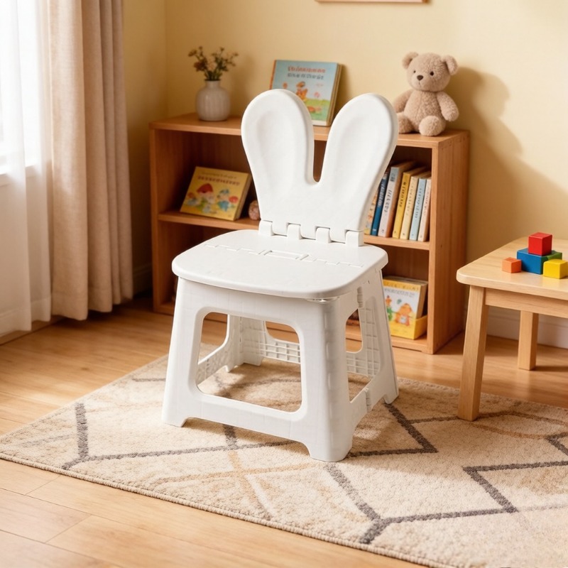 2PCS Thickened Rabbit Cartoon  - Kids Outdoor Folding Chair recension och pris
