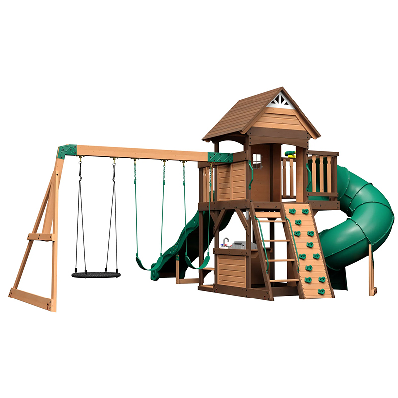 ia-Wooden Outdoor Playground S - Kids Outdoor Monkey Bar Set recension och pris