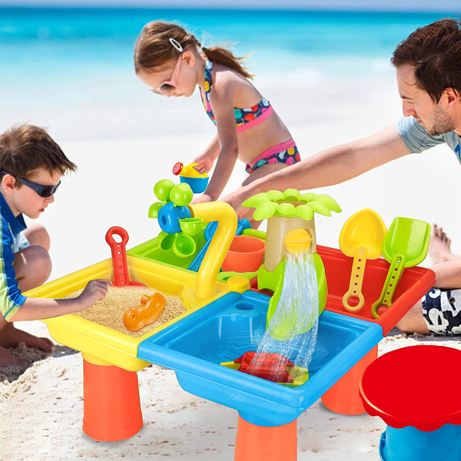 Beach Table Sand Play Toys Chi - Kids Outdoor Water Play Table recension och pris