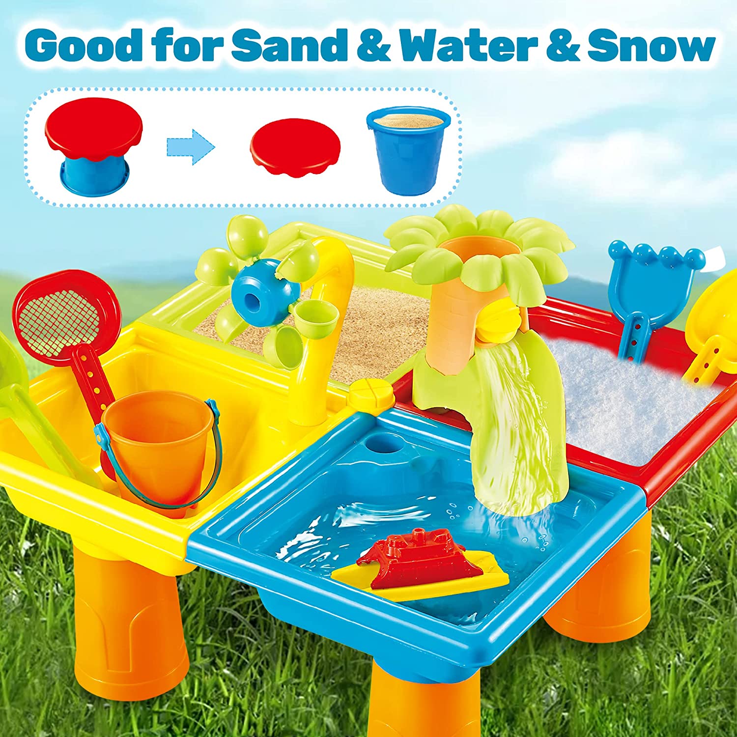 Beach Table Sand Play Toys Chi - Kids Outdoor Water Play Table recension och pris