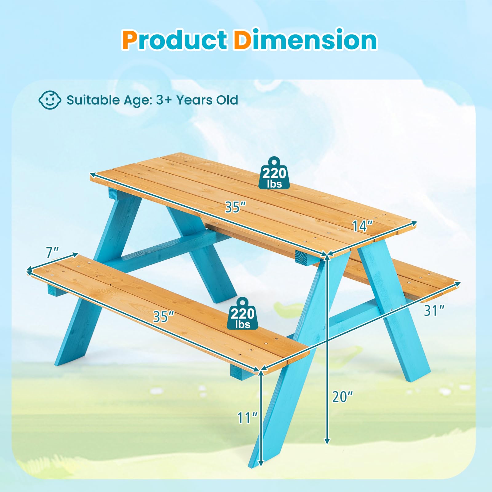 Z-CREAT Kids Wooden Outdoor Pi - Kids Outdoor Chair And Table recension och pris