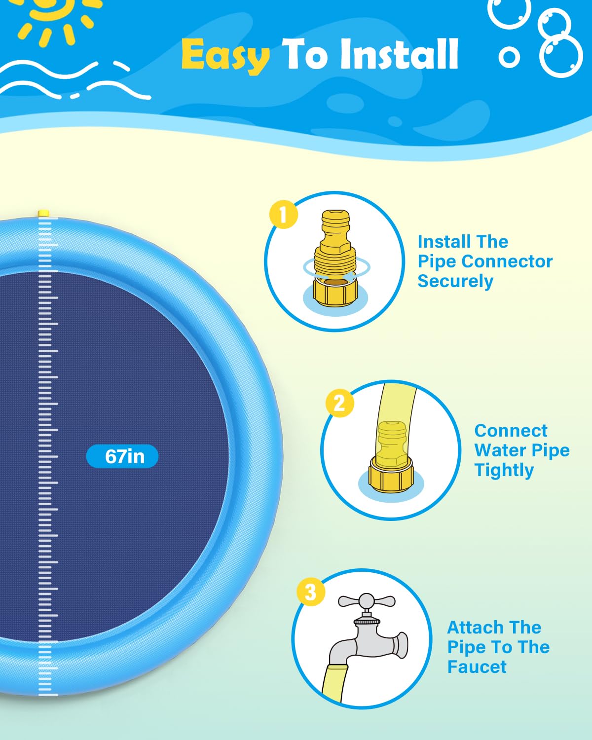 Dog Splash Pad Thick Sprinkler - Slip Slide Water Mat recension och pris