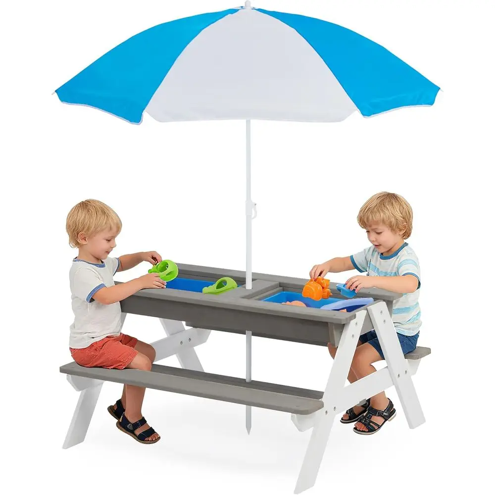 Convertible 3-in-1 Wooden Picn - Kids Outdoor Water Play Table recension och pris
