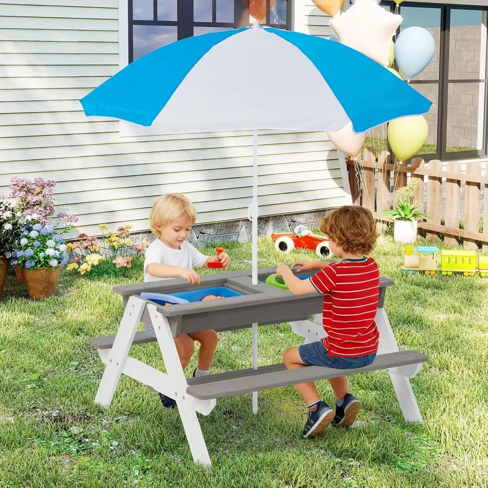 Convertible 3-in-1 Wooden Picn - Kids Outdoor Water Play Table recension och pris