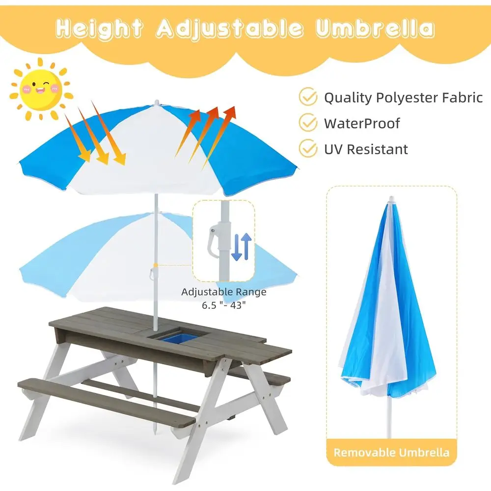 Convertible 3-in-1 Wooden Picn - Kids Outdoor Water Play Table recension och pris