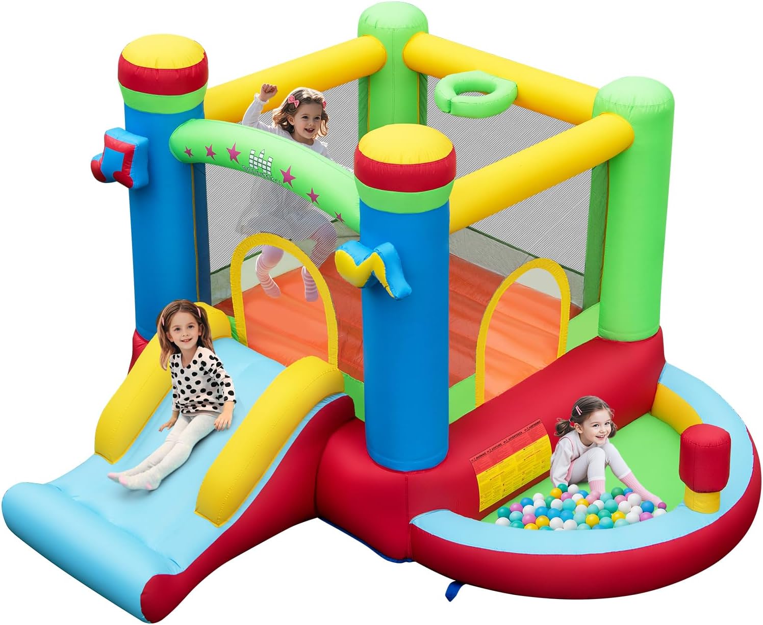 Inflatable Bounce House with B - Kids Outdoor Ball recension och pris