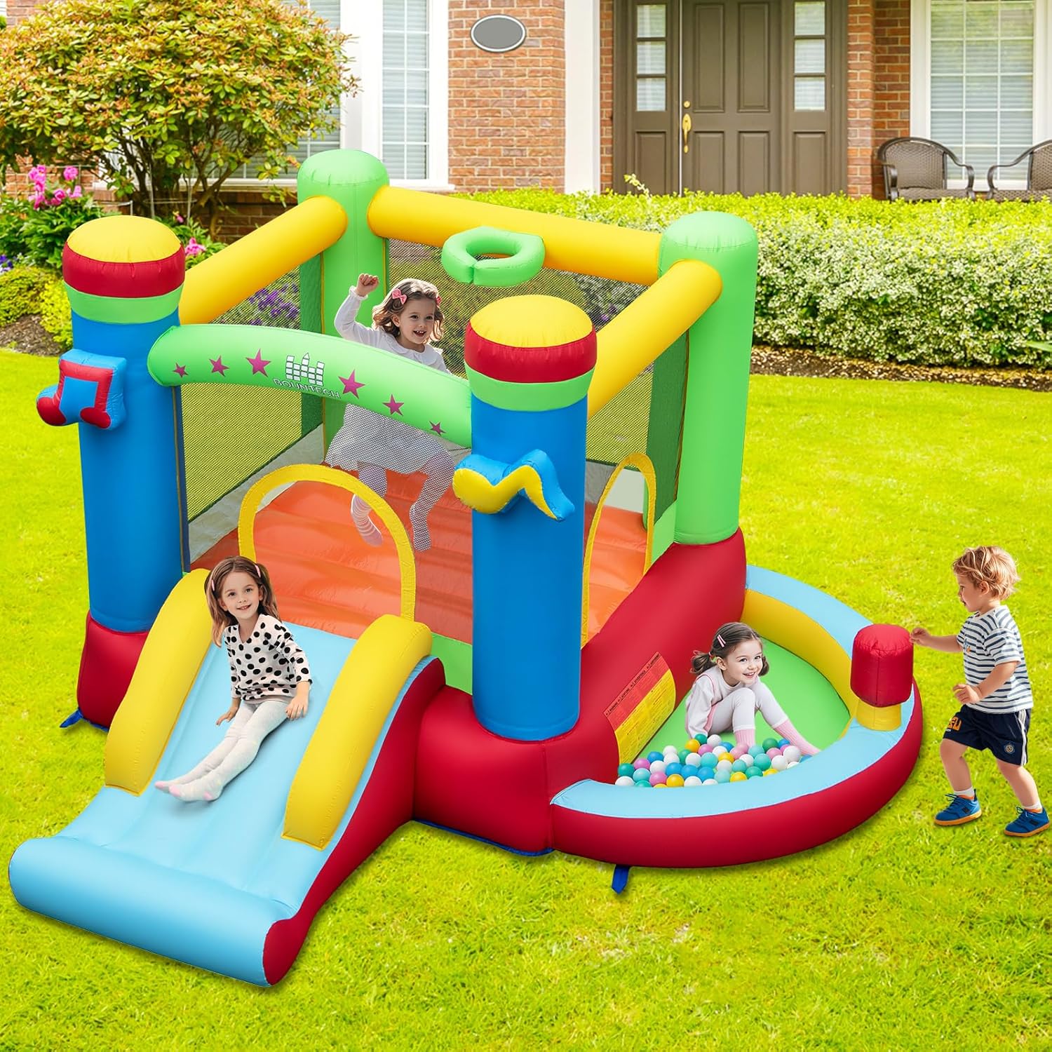 Inflatable Bounce House with B - Kids Outdoor Ball recension och pris