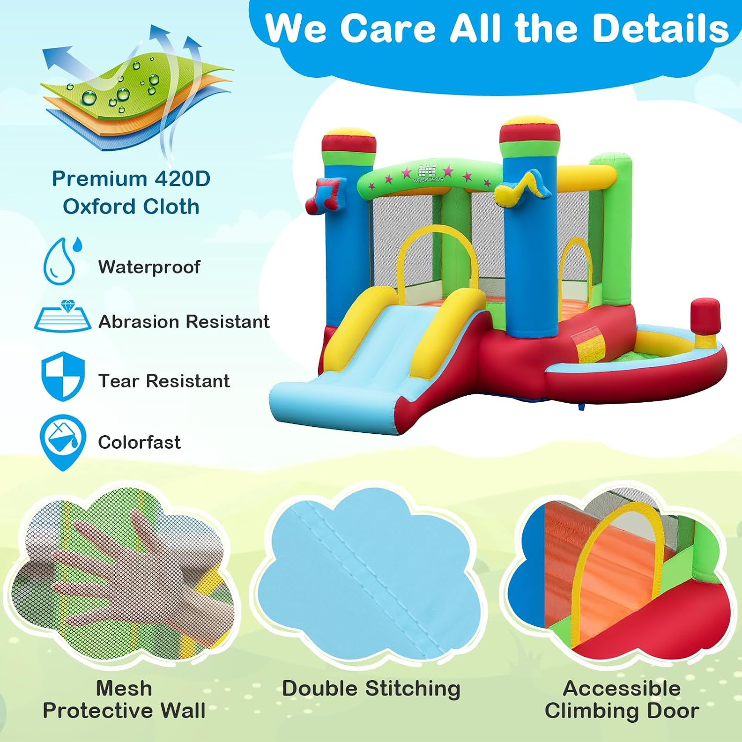 Inflatable Bounce House with B - Kids Outdoor Ball recension och pris