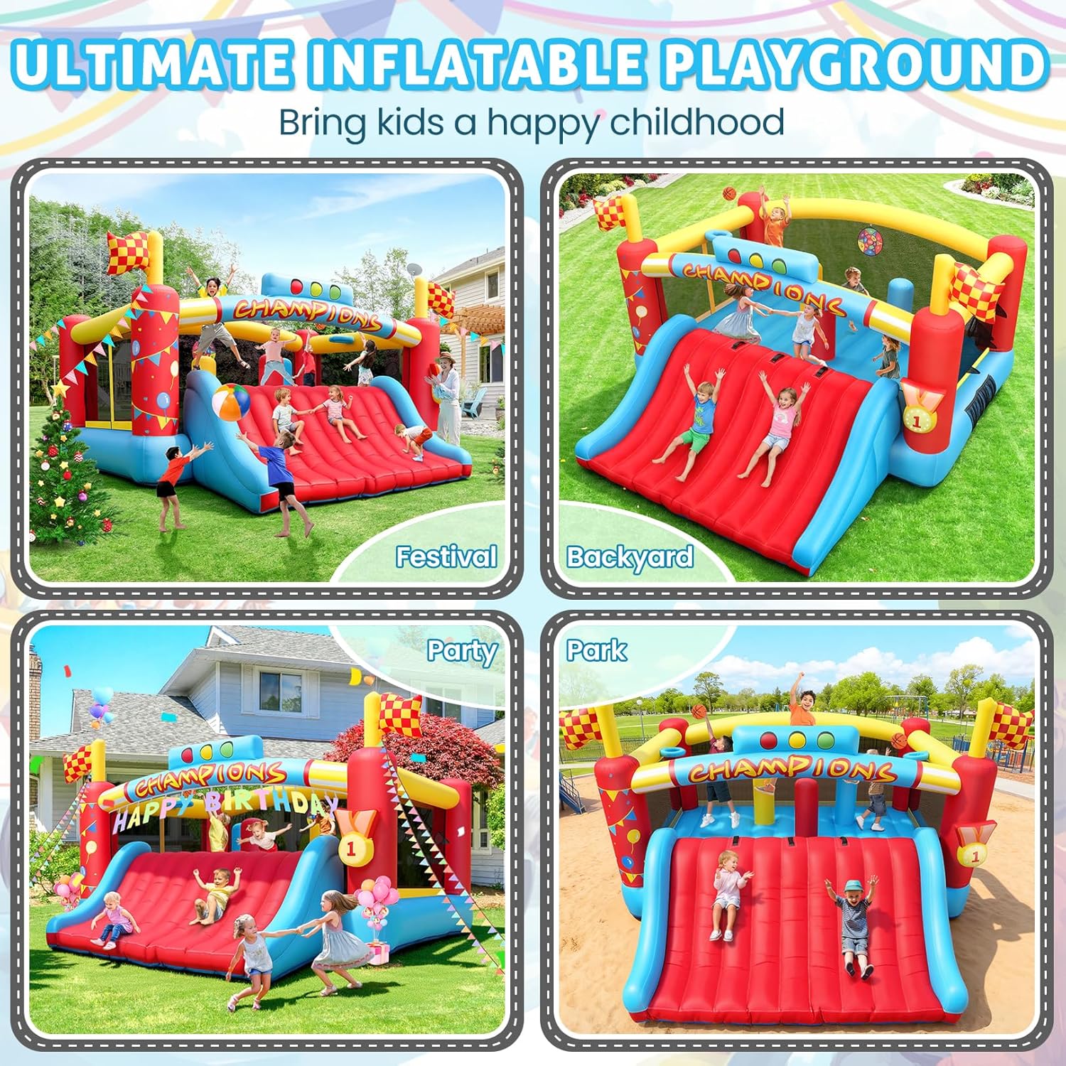 13FT Big Inflatable Bounce Hou - Kids Outdoor Park recension och pris