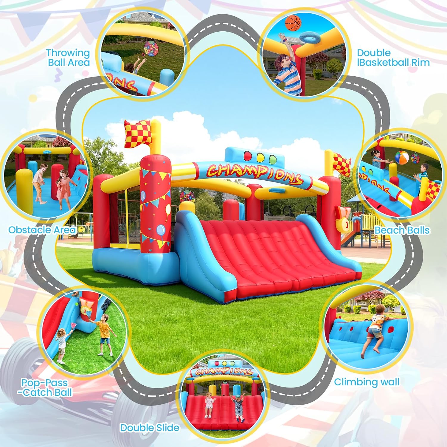 13FT Big Inflatable Bounce Hou - Kids Outdoor Park recension och pris