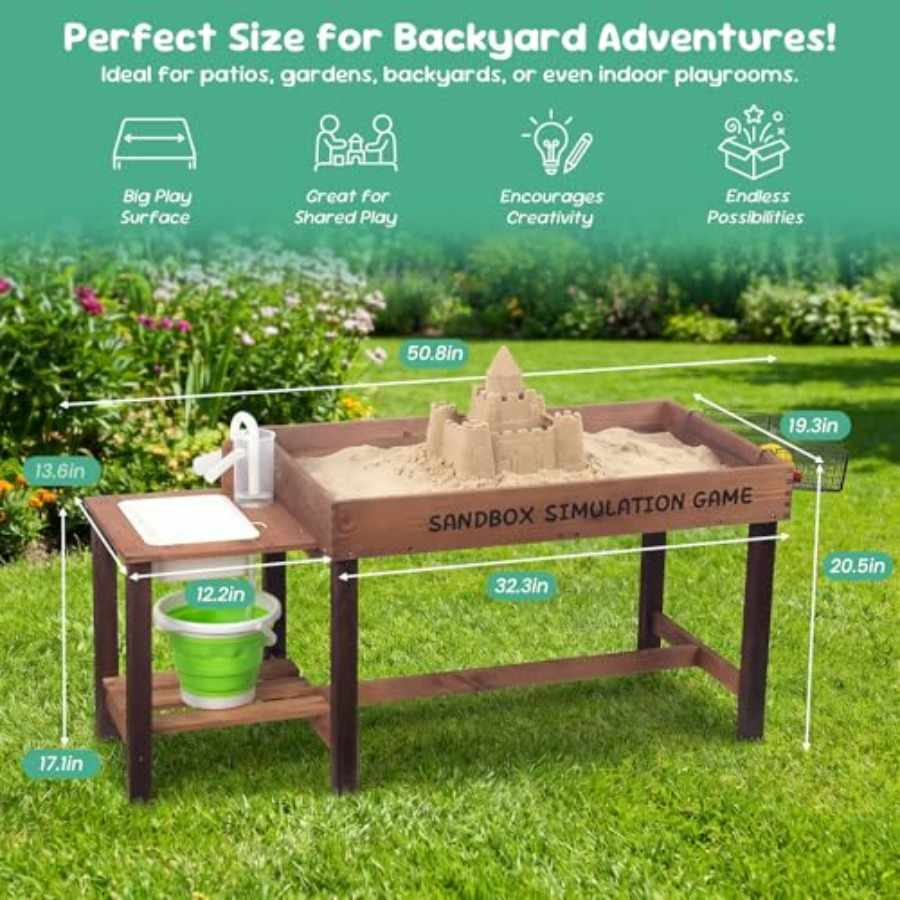 Outdoor wooden sand table for  - Kids Outdoor Water Play Table recension och pris