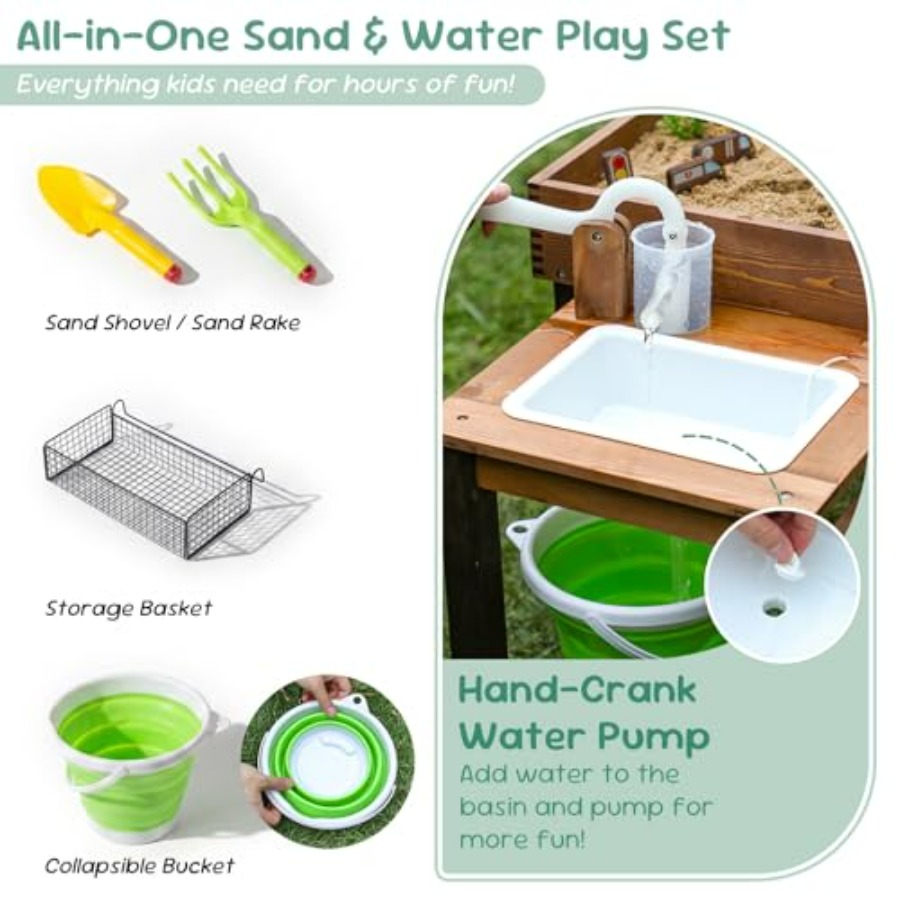 Outdoor wooden sand table for  - Kids Outdoor Water Play Table recension och pris