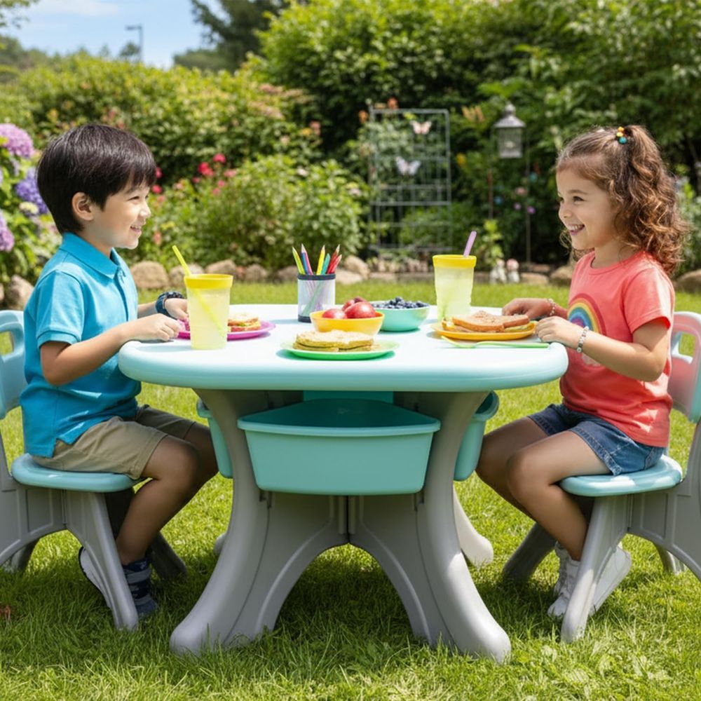 Kids Table and Chairs, 3 PCS A - Kids Outdoor Chair And Table recension och pris